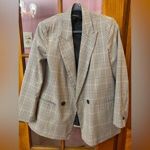 Classic Boxy Menswear Checkered Blazer
